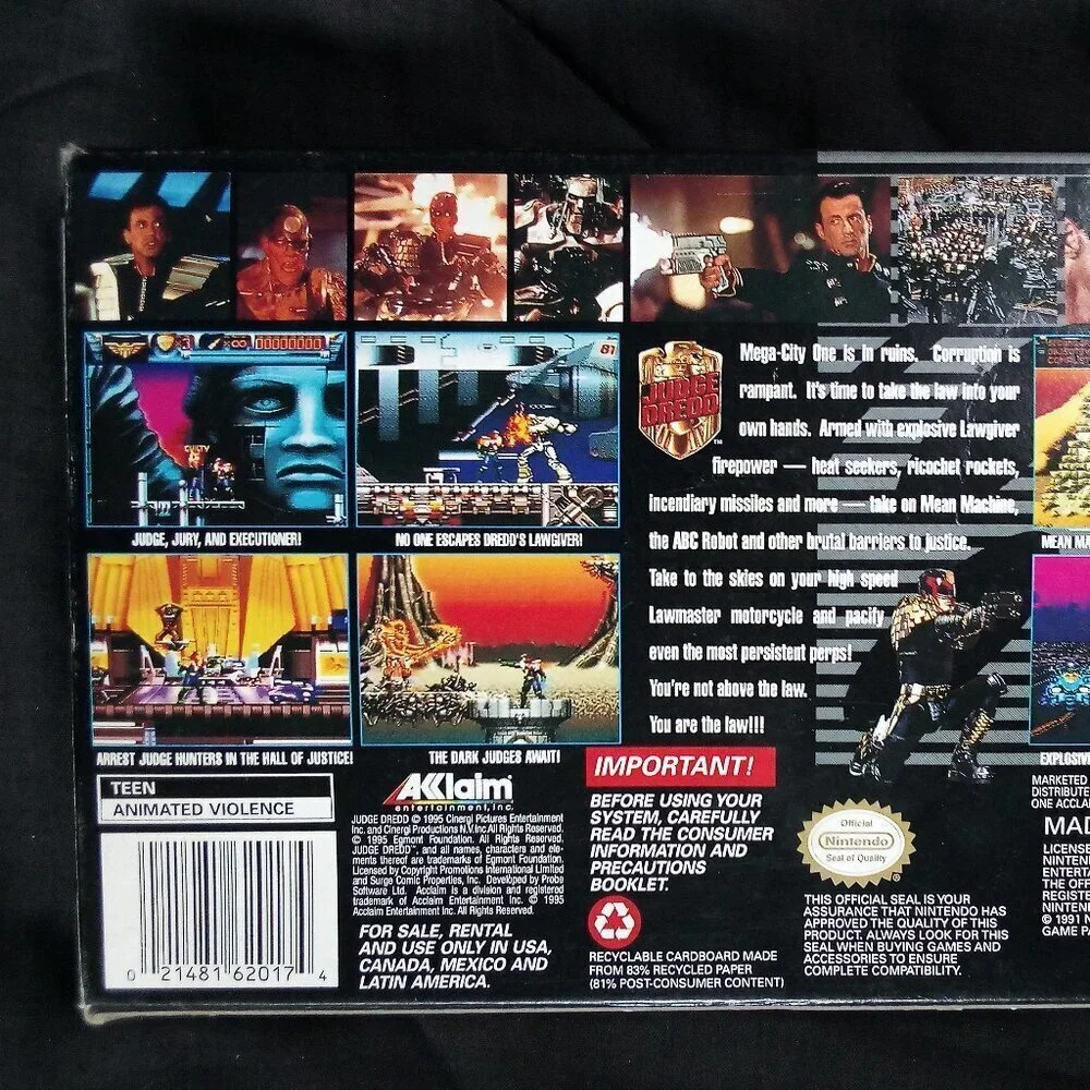 Judge Dredd Super Nintendo Game SNES CIB